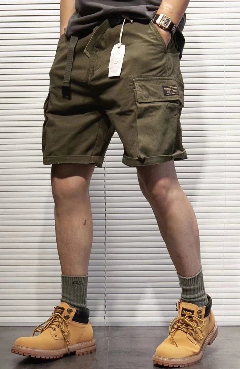 Mens Cargo Shorts With Draw String Hiking Combat Bermuda Short Pants For Men Luxury Y2k Trend Unique Cotton Hevy Whate New In