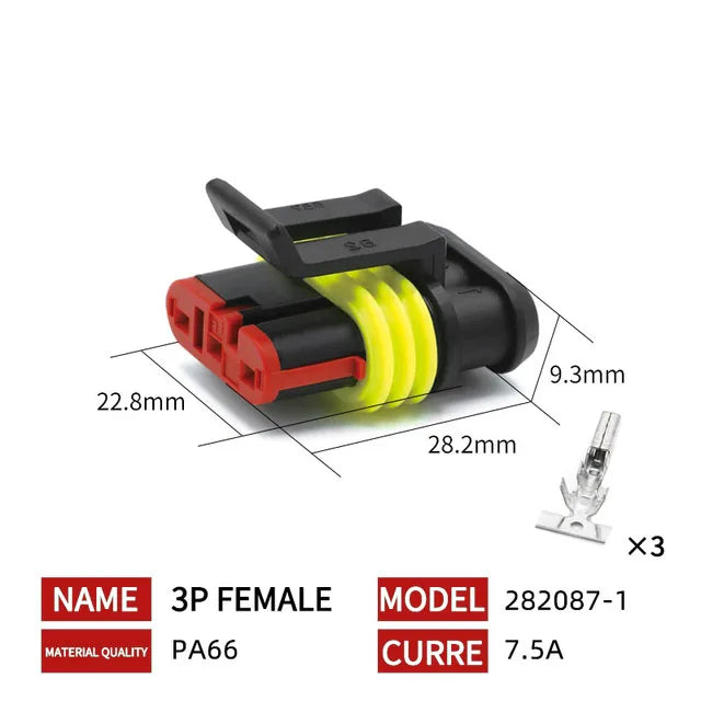 20/50/100Sets AMP Waterproof Connector 1/2/3/4/5/6 Pin 12A IP68 Electrical Automotive Wire Connector Plug Terminals Truck Car