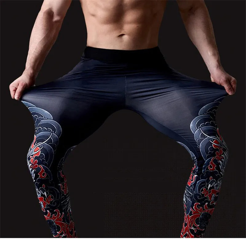 Spring Autumn Men Running Tights GYM Camping Hiking Pants Male Basketball Football Soccer Fitness Exercise Sport Long Legging J7