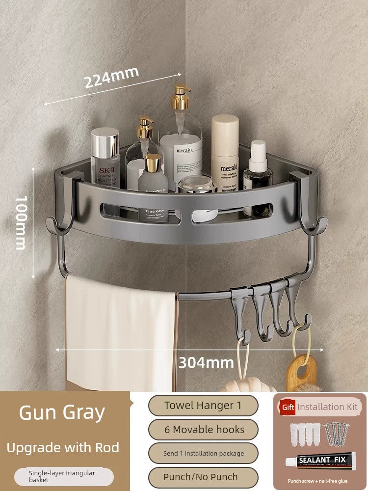 Toilet Punch-Free Wall-Mounted Bath Storage Rack