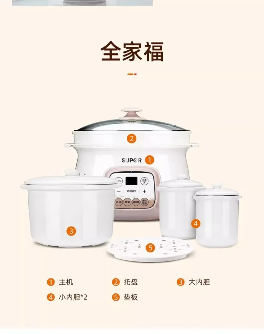 Water-proof electric stew pot household bird's nest electric stew pot ceramic soup cooking porridge food supplement health care