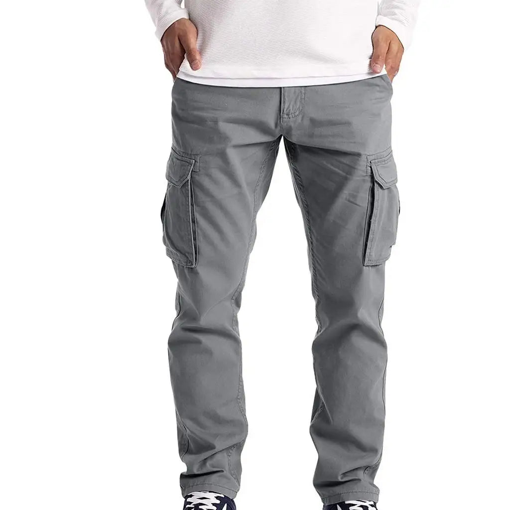 Plus Size S-5XL Men Cargo Pants Spring Autumn  Casual Muti Pocket Cotton Slim Straight  Elastic Long Tactical Hiking
