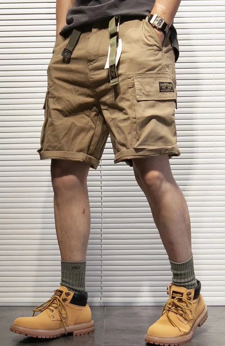 Mens Cargo Shorts With Draw String Hiking Combat Bermuda Short Pants For Men Luxury Y2k Trend Unique Cotton Hevy Whate New In