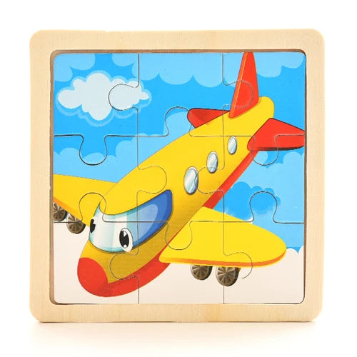 Baby Wooden Montessori Puzzle Child Game Wooden Puzzle 3D Cartoon Animal Puzzle Babies Toys Puzzles For Kids 1 2 3 Year Old