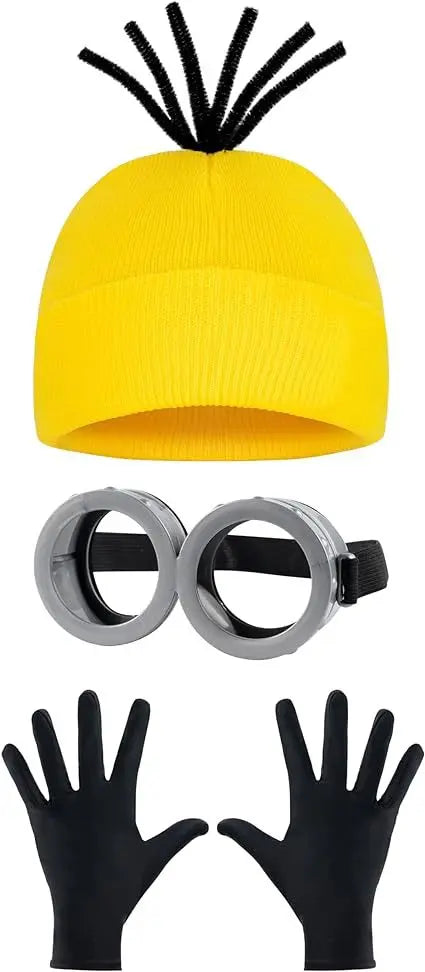 Halloween Cosplay Costumes Small Yellow Hat Knitted Hat Gloves Cos Suit Props Party Show Parent-child Gift Novelty Glasses Kids
