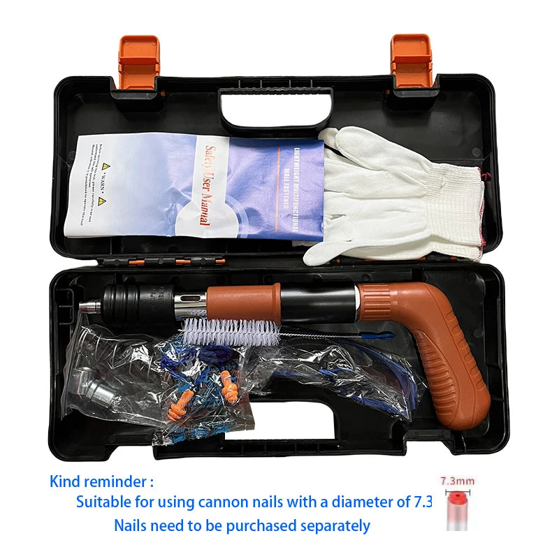 Handheld Cordless Manual Nailing Gun, Household, Strong Concrete Wall Nails, Shooting Gun, Power Tool
