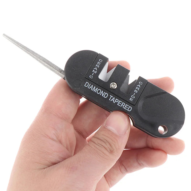 Portable Tungsten Ceramic Carbide Knife Whetstone Sharpener Sharpen Fish Hook Pocket Diamond Tool Camp Hike outdoor