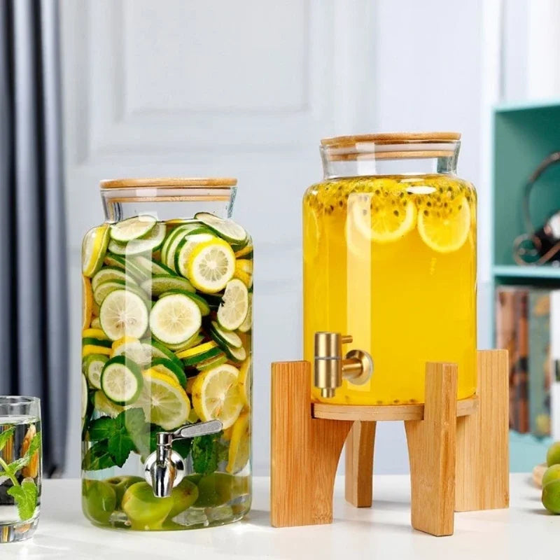 Glass Bottle with Faucet for Brewing Wine, Special Container for Brewing Cans, Sealed Liquor Jug