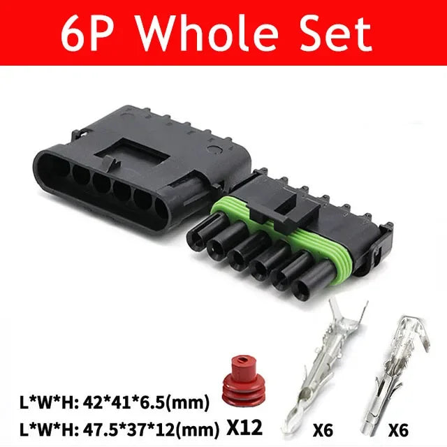 5/20/100sets 1 2 3 4 6Pin Way Delphi 2.5 GM Automotive Female Male Weather Pack Electrical Socket Plug Automobile Connectors