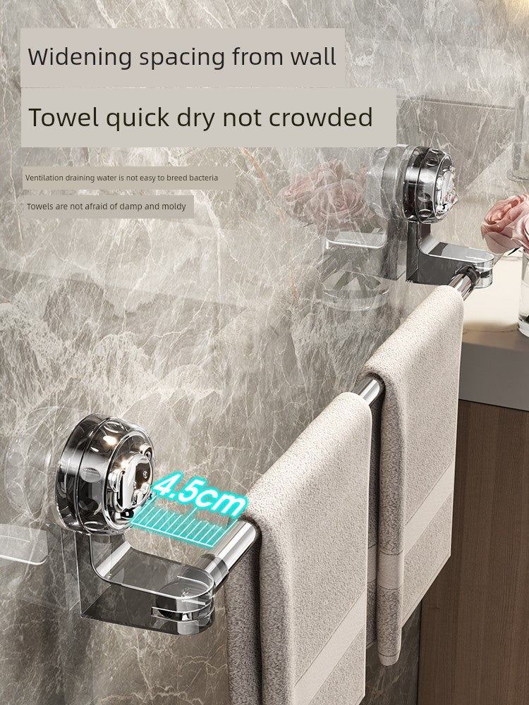 Suction Cup Towel Rack Bathroom Punch-Free Bathroom Retractable Towel Bar Storage Rack Bathroom Bath Towel Storage Rack