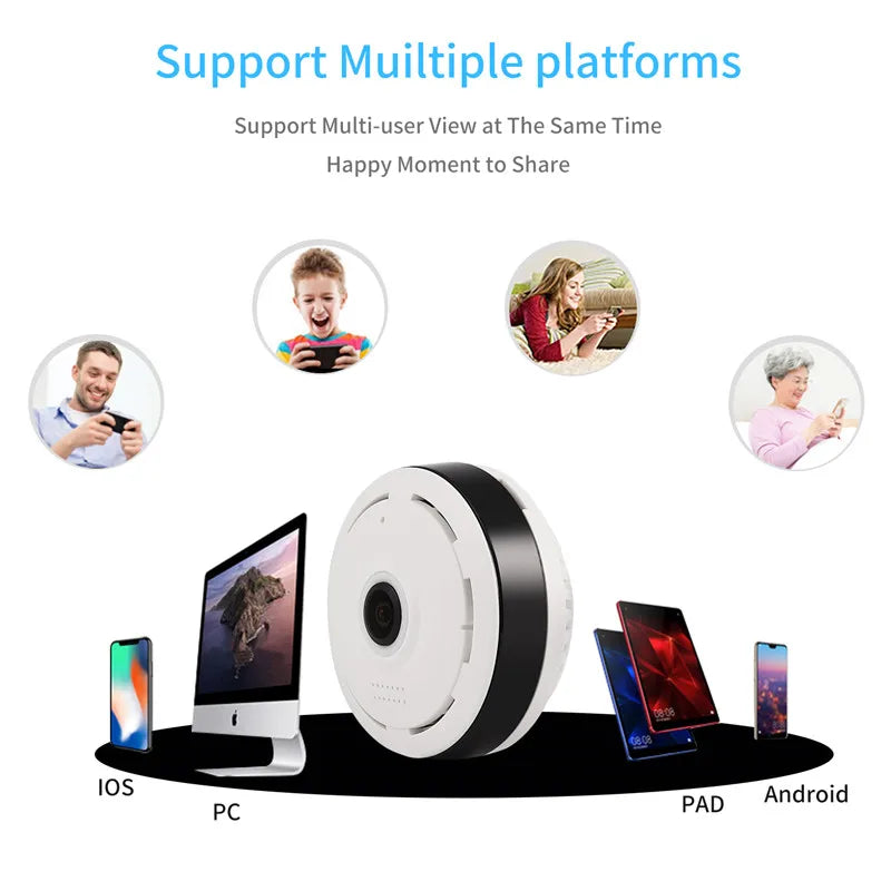 V380 Pro 3MP WIFI 360 Panorama Camera Indoor Smart Home Fisheye Lens CCTV Surveillance Wireless Security Protection Camera