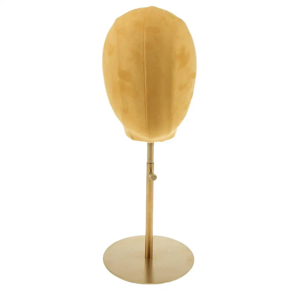 Premium 21'' Suede Cork Block Mannequin Head Wigs Display Stand Hat Glasses Cosmetology Model with Detachable Stand