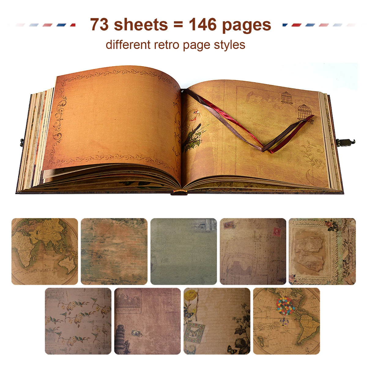 146 Page DIY Handmade Photo Album Scrapbook Our Adventure Book Retro Kraft Album Anniversary Wedding Memory Mother's Day Gift
