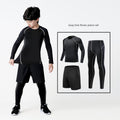 Kids Basketball Bodysuit Training Wear Boys Football Sports Quick Drying Clothes Suit Fall and Winter Running Base Clothing Fleece-lined