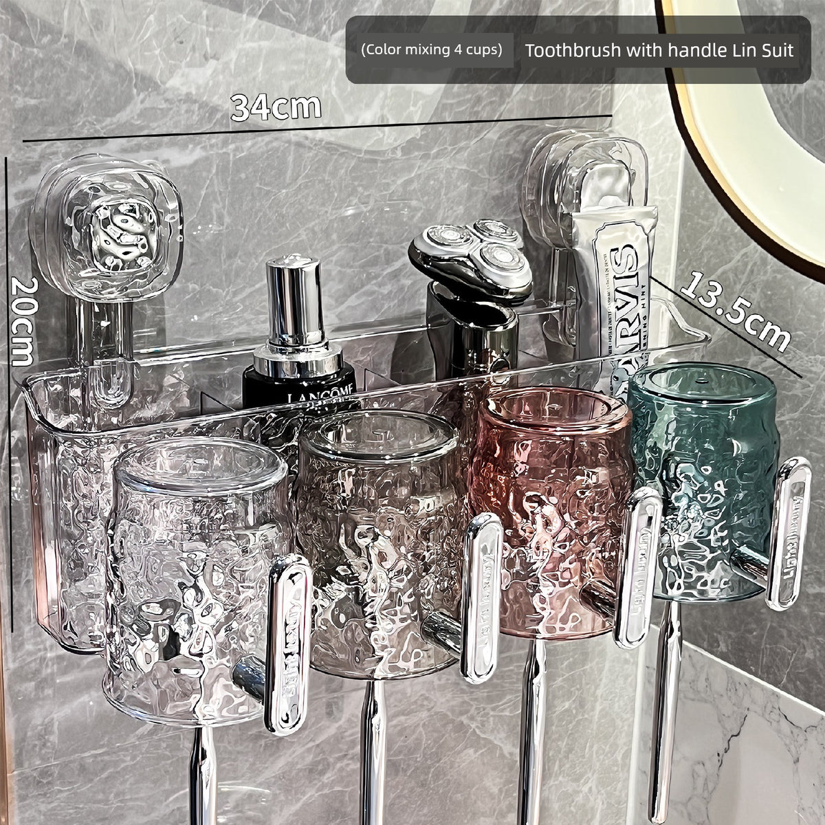 Suction Cup Toothbrush Rack Wall-Mounted No Punch Toothbrush Holder New Arrival Bathroom Tooth Cup Gargle Cup Shelf