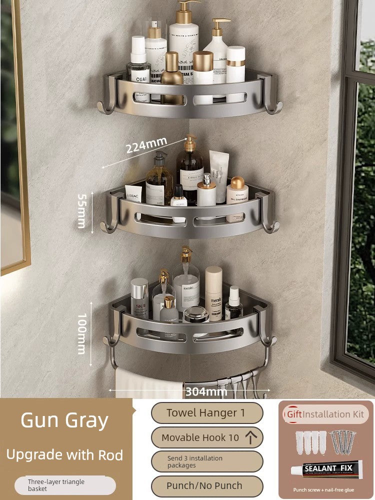Toilet Punch-Free Wall-Mounted Bath Storage Rack