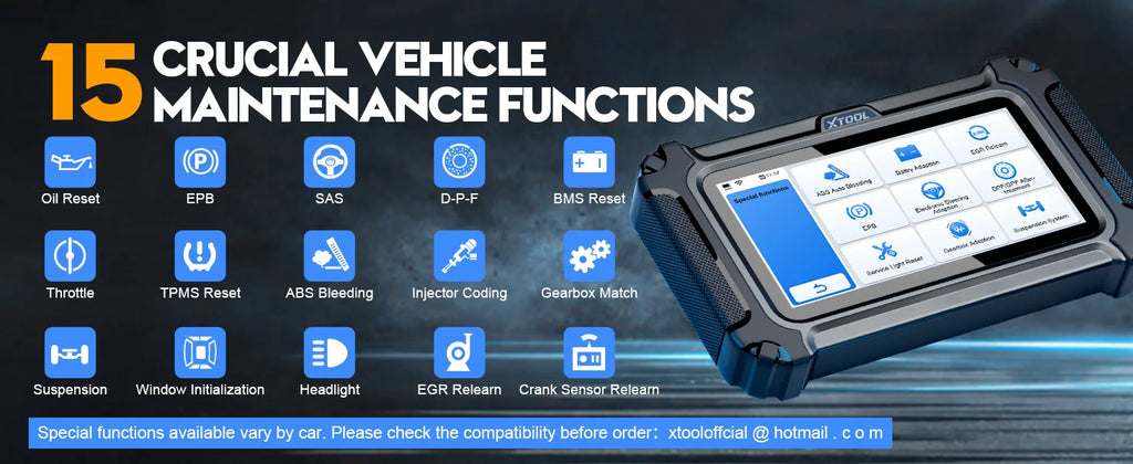 XTOOL D5S Car Diagnostic Tool Gearbox ABS EPB SRS Engine System Scanner 15 Resets Service OBD2 Scanner All Function Free Update