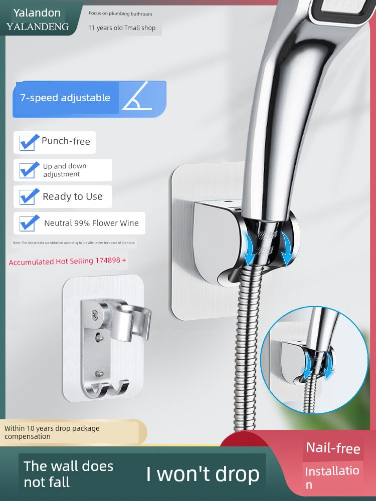 Shower Bracket Punch-Free Fixed Base Shower Nozzle Adjustable Rain Suction Cup Bathroom Shower Head Accessories