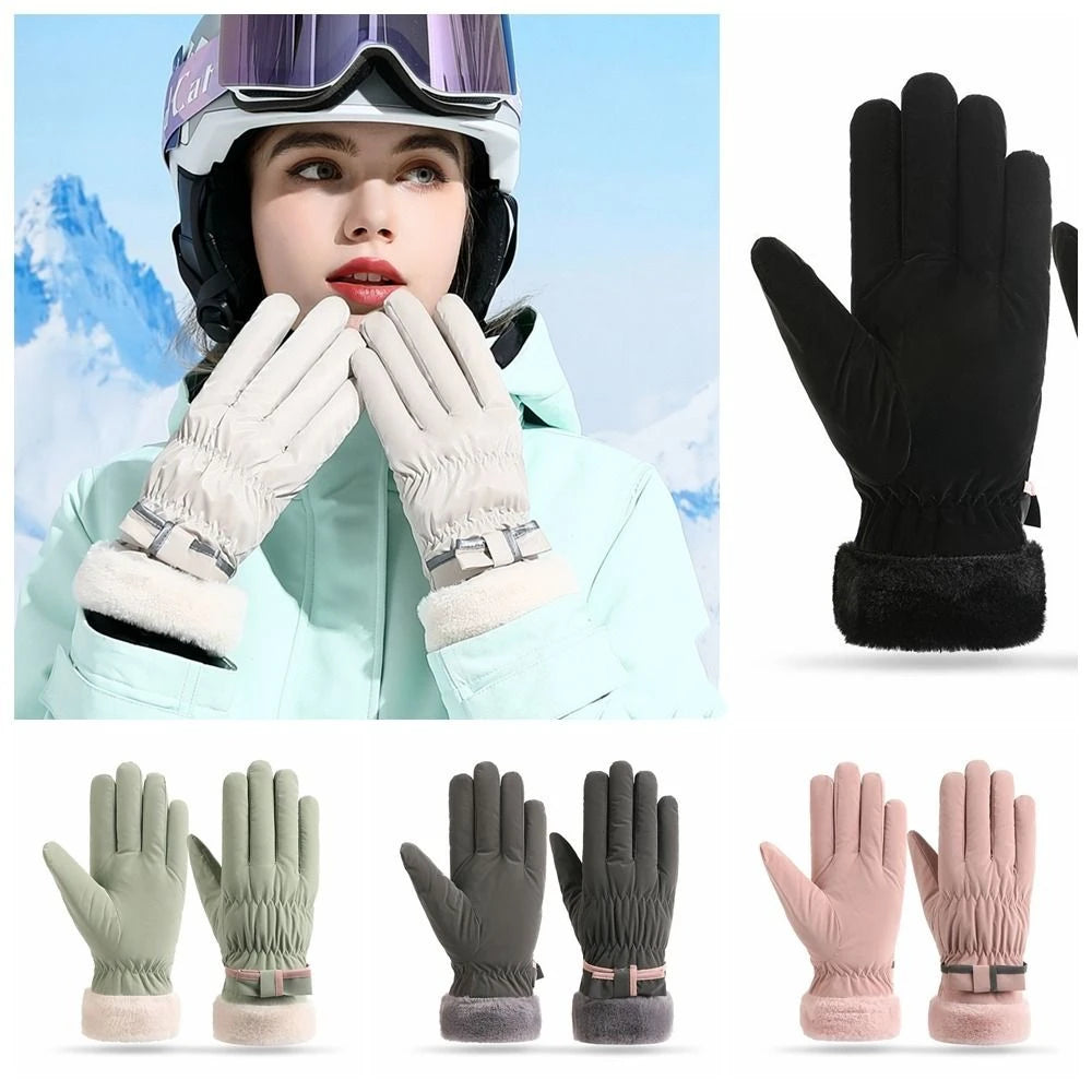 Simple Keep Warm Snowboard Gloves Windproof Waterproof Skiing Gloves Thicken Touch Screen Riding Mittens Outdooor