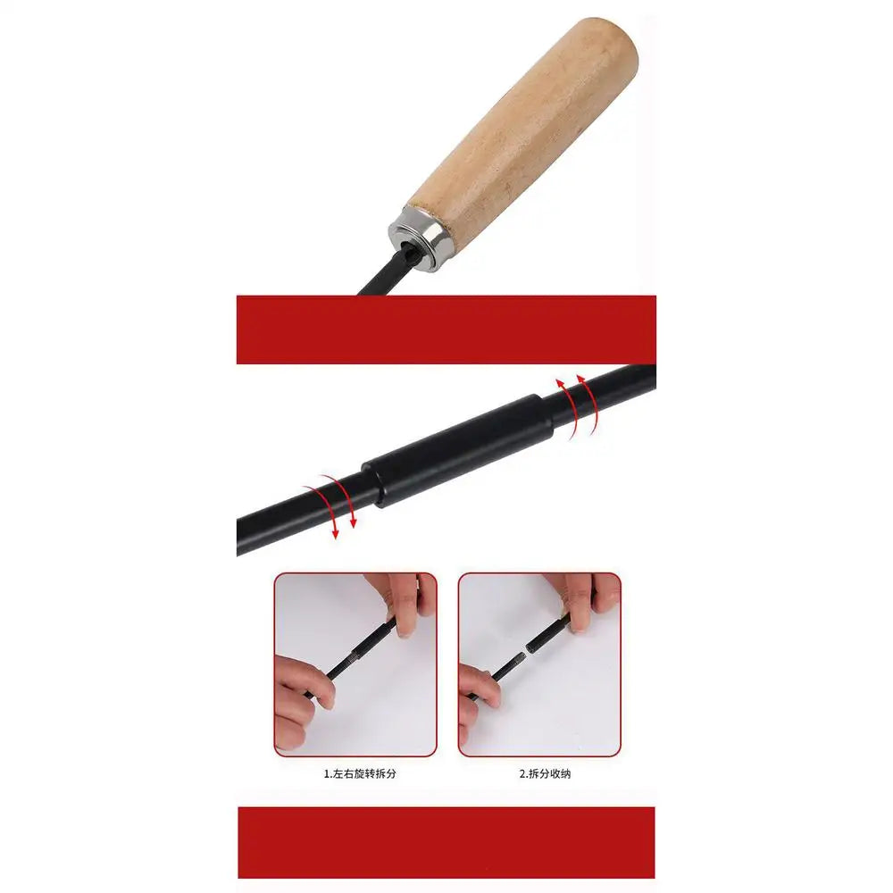 Fire Poker For Fire Pit Outdoor Camping Fire Poker 33 Inch Fireplace Poker With Wood Handle Long Campfire Poker Fire Pit Tools