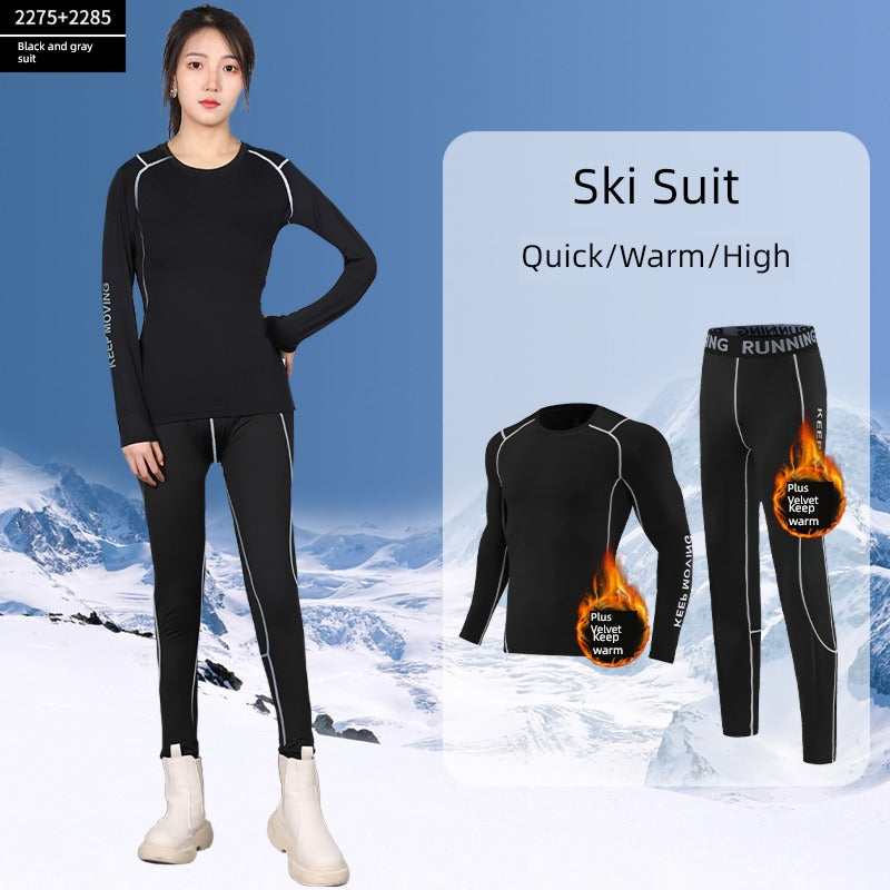 Ski Female Heattech Close-Fitting Fleece Hiking Quick Drying Clothes