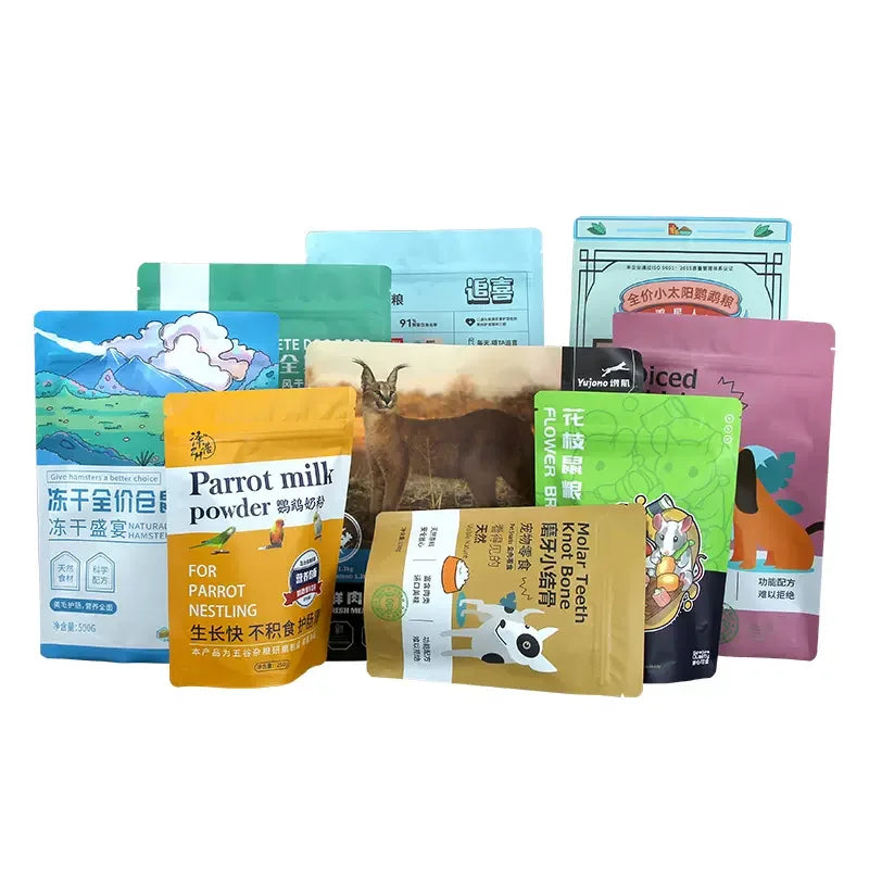 HD Customized Printing Aluminum Foil Standing Zipper Bag For Food Tea Nut Pet Food Gift Bags Low Temperature Light-proof Package