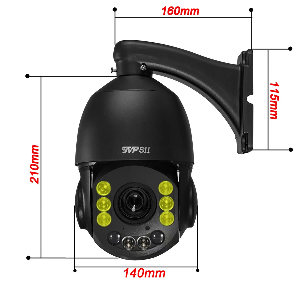 Max.256G Full Color Auto Tracking CamHi H.265+ 8MP 4K IMX415 54X Optical Zoom Audio Alarm WIFI POE PTZ 2 in 1 IP Security Camera