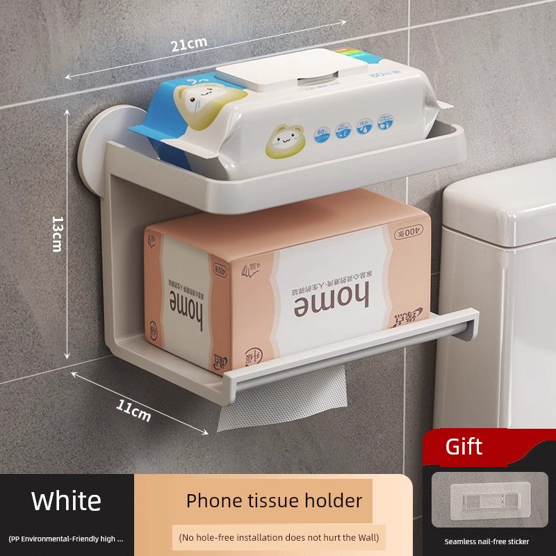 Bathroom Storage Rack Wall Hanging Waterproof Tissue Box