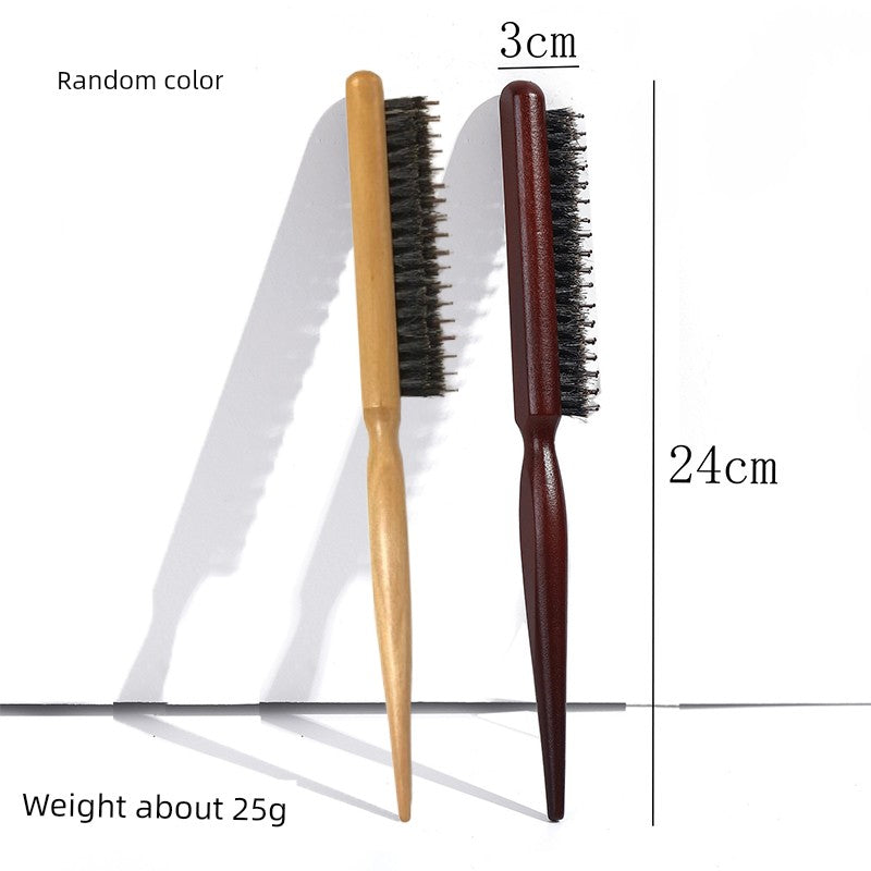 Bristle Three Rows Long Handle Makeup Pointed Tail Hair Setting Comb