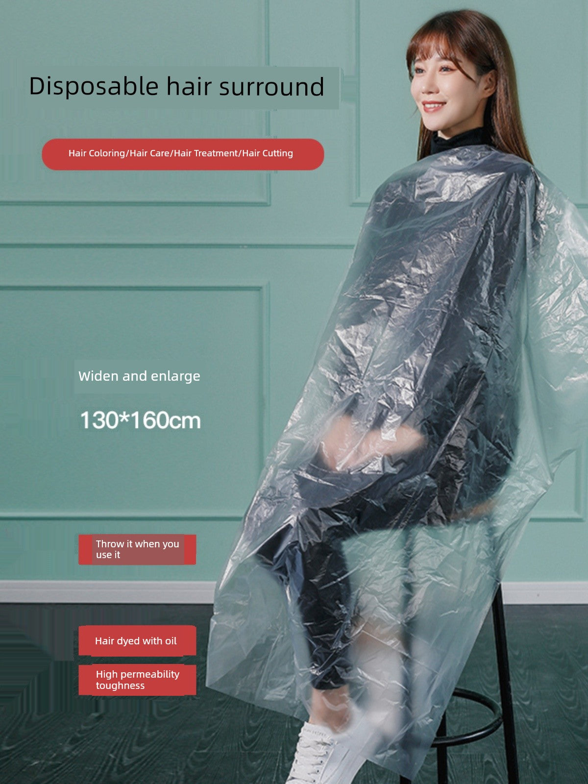 Disposable Shawl for Hair Dye Protection Cloth Scarf Hair Dyeing Hair Treatment Oil Hairdressing Hair Saloon Dedicated Plastic Waterproof Thickened Disposable