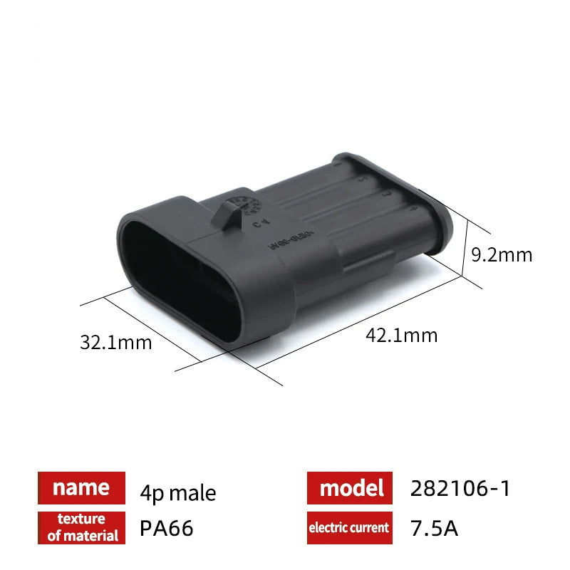 20/50/100Sets AMP Waterproof Connector 1/2/3/4/5/6 Pin 12A IP68 Electrical Automotive Wire Connector Plug Terminals Truck Car