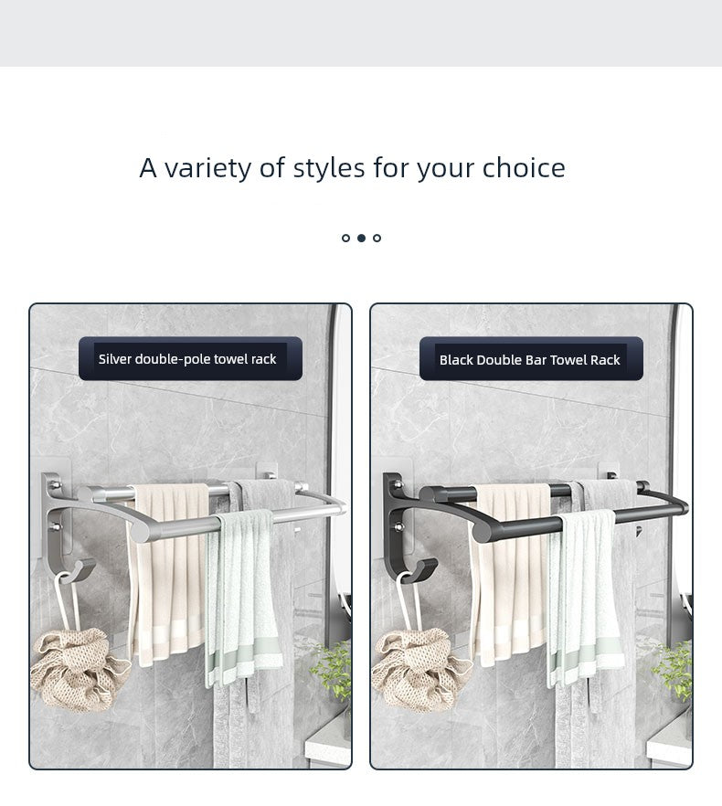 Wall-Mounted Alumimum Single Rod Toilet Towel Rack