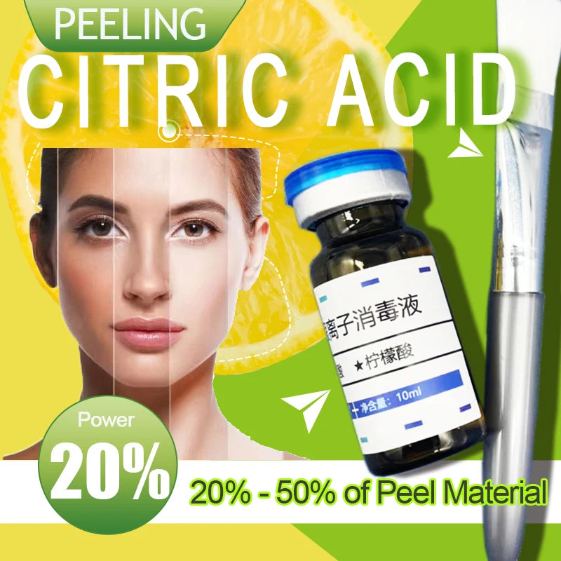Citric acid 20% 30% 40% 50% peel Material of Skincare 5ml 10ml Brighten skin whiten keratin aha whitening body lotion peeling
