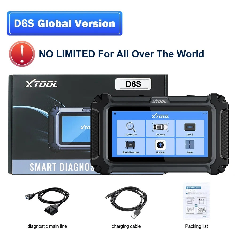 XTOOL D6 D6S Car Diagnostic Tools All System Automotive Scanner For All Car 30+ Services Lifetime Free Update Built-in CANFD FCA