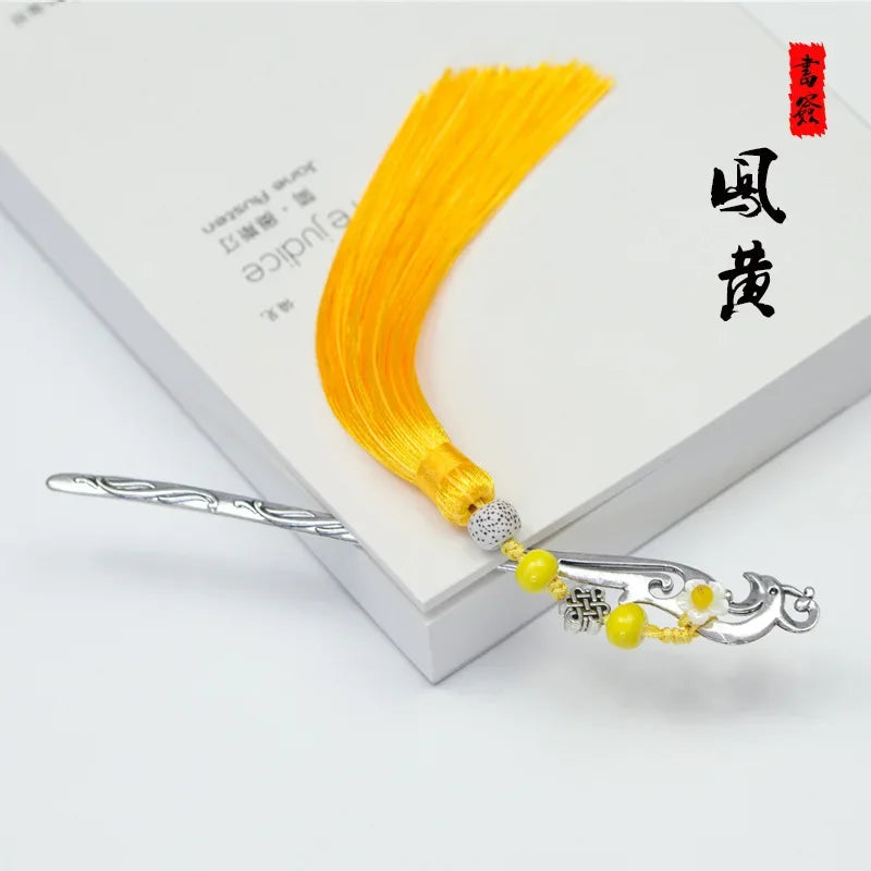 1PC Chinese Style Retro Metal Bookmark with Tassel Creative Plum Bossom Book Mark Students Stationery School Office Supply Gifts