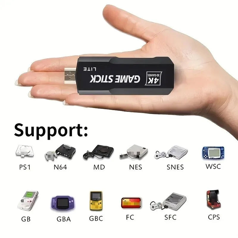 X2 GD10 Plus Game Stick 4K HD Video Game Console 2.4G Double Wireless Controller Game Stick For N64/PSP/PS1/GBA