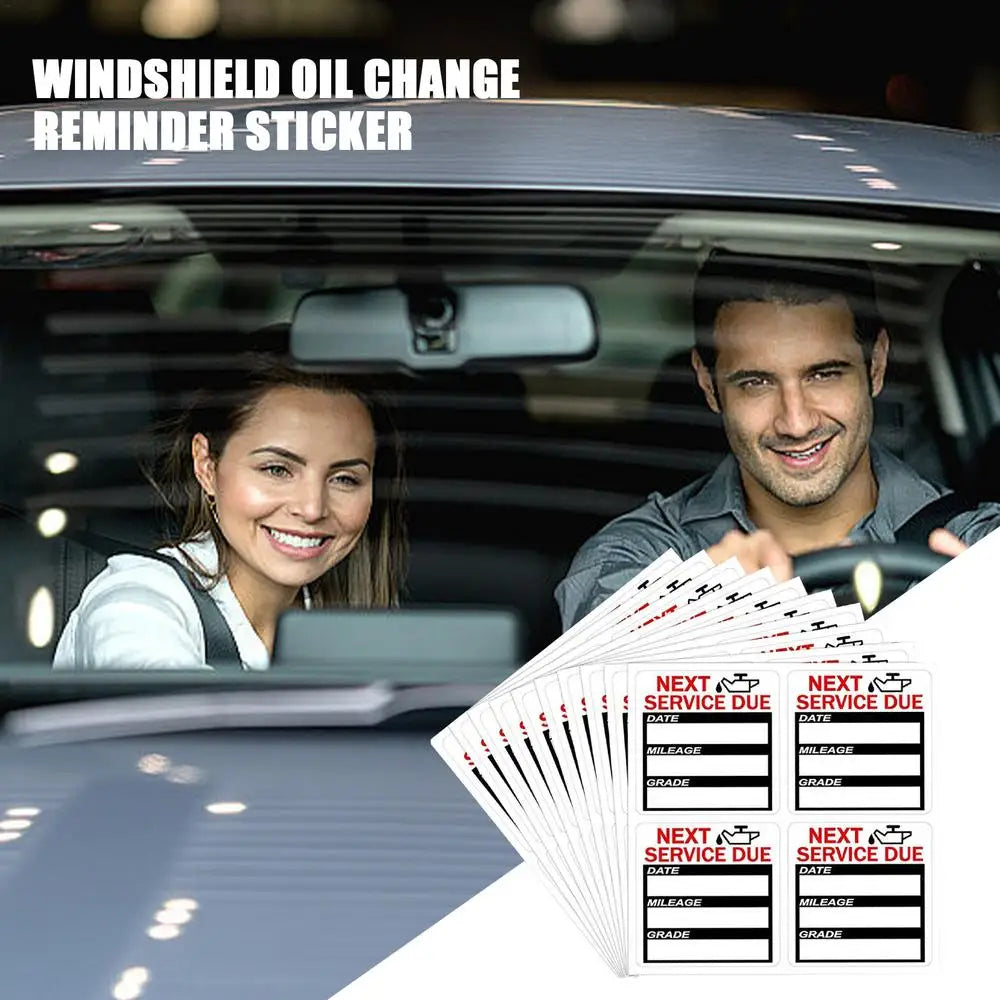 Oil Change Reminder Stickers 40PCS 2x2 Inch Service Reminder Labels Next Service Due Labels For Car Auto Vehicle Window