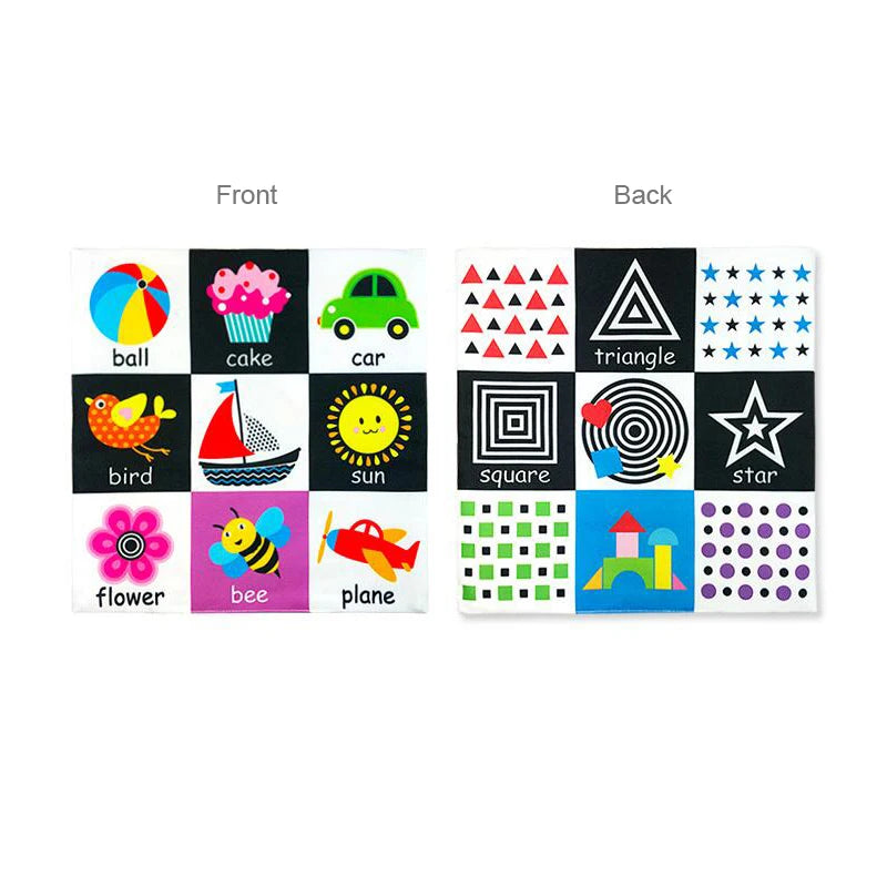 Baby Toys For Newborn Soft Cloth Book 0-24 Months Kids Learning Educational Black/White Cognition Rustle Sound Newspaper