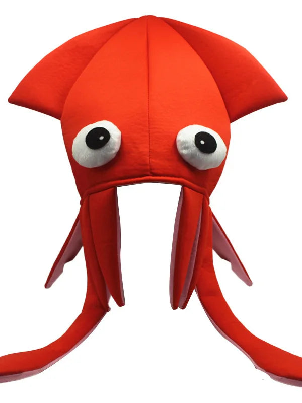 Four Color Halloween Ball Performance Party Props Novelty Toys Funny Hat Velvet Squid Hat Squid Octopus Hat