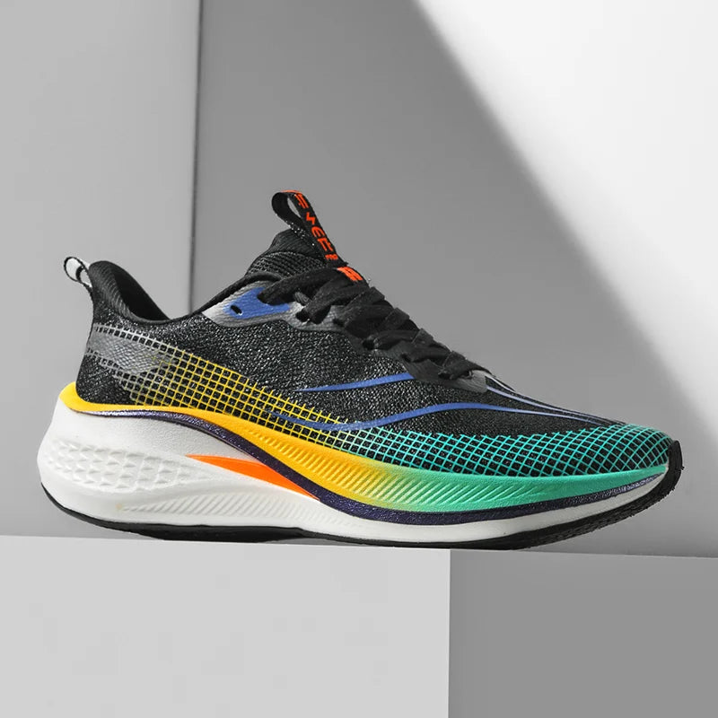 Marathon Air Cushion Carbon Plate Sports Running Shoes Men Breathable Lightweight Comfortable Athletic Tennis Sneakers Footwear