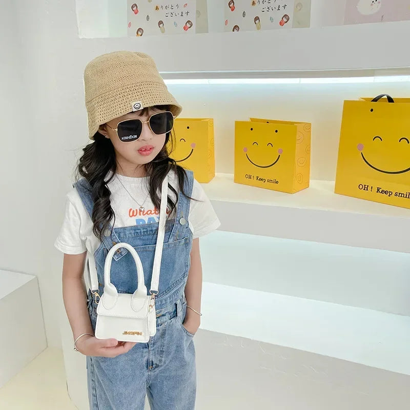 Fashion Small Square Shoulder Bag Baby Items Girl Retro Super Mini Handbag Kids Messenger Cross Body Bag PU Leather Child Wallet