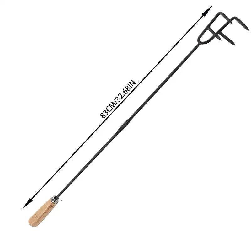 Fire Poker For Fire Pit Outdoor Camping Fire Poker 33 Inch Fireplace Poker With Wood Handle Long Campfire Poker Fire Pit Tools