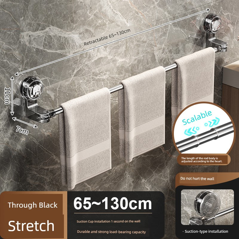 Suction Cup Towel Rack Bathroom Punch-Free Bathroom Retractable Towel Bar Storage Rack Bathroom Bath Towel Storage Rack