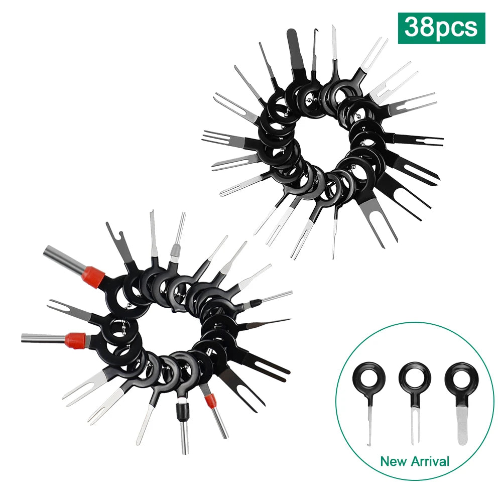 26/41pcs Car Terminal Ejector Kit Pin Removal Tool Set Automotive Electrical Stylus Wire Puller Tool Crimp Connector Extractor