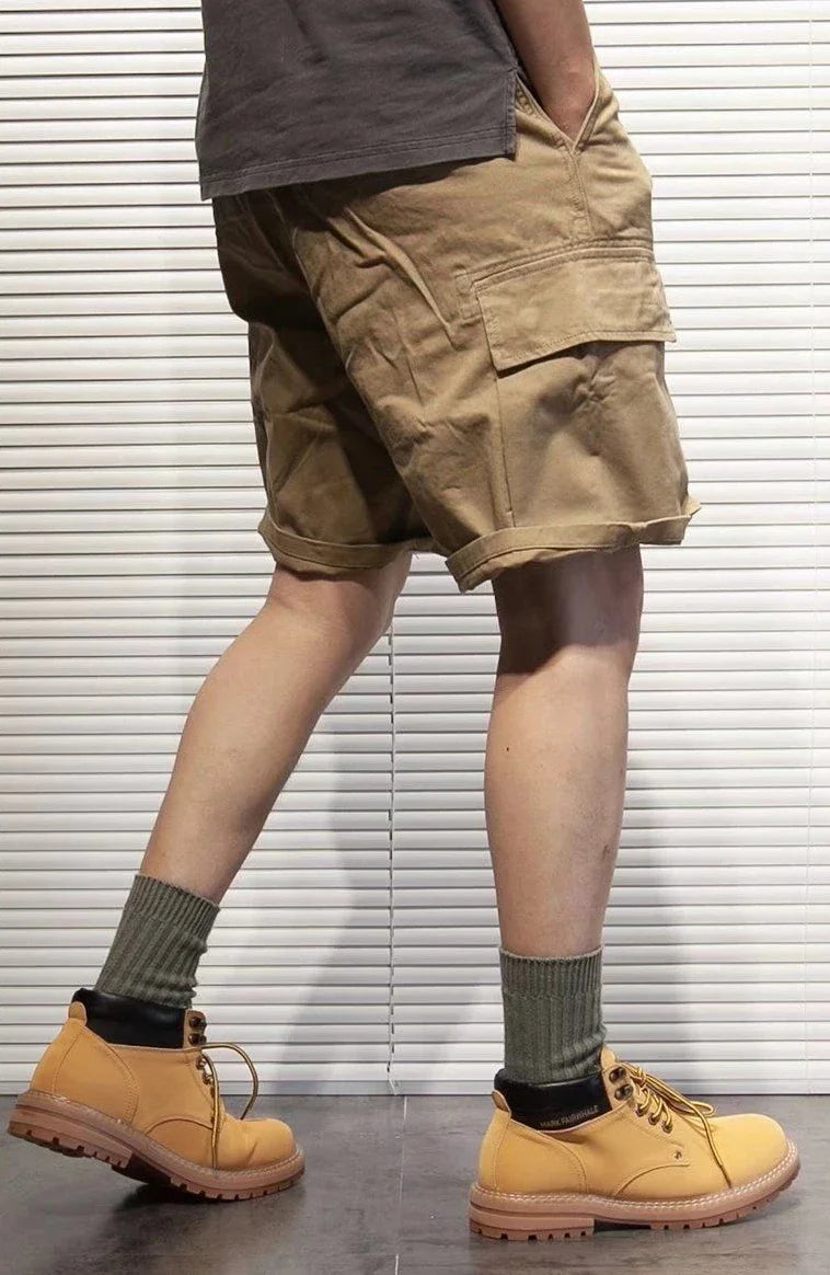 Mens Cargo Shorts With Draw String Hiking Combat Bermuda Short Pants For Men Luxury Y2k Trend Unique Cotton Hevy Whate New In