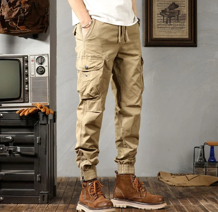 Multi Pocket Outdoor Trousers Man Cargo Pants for Men Khaki Hiking Slim Multipockets Y2k Oversize Street Casual Slacks Fashion