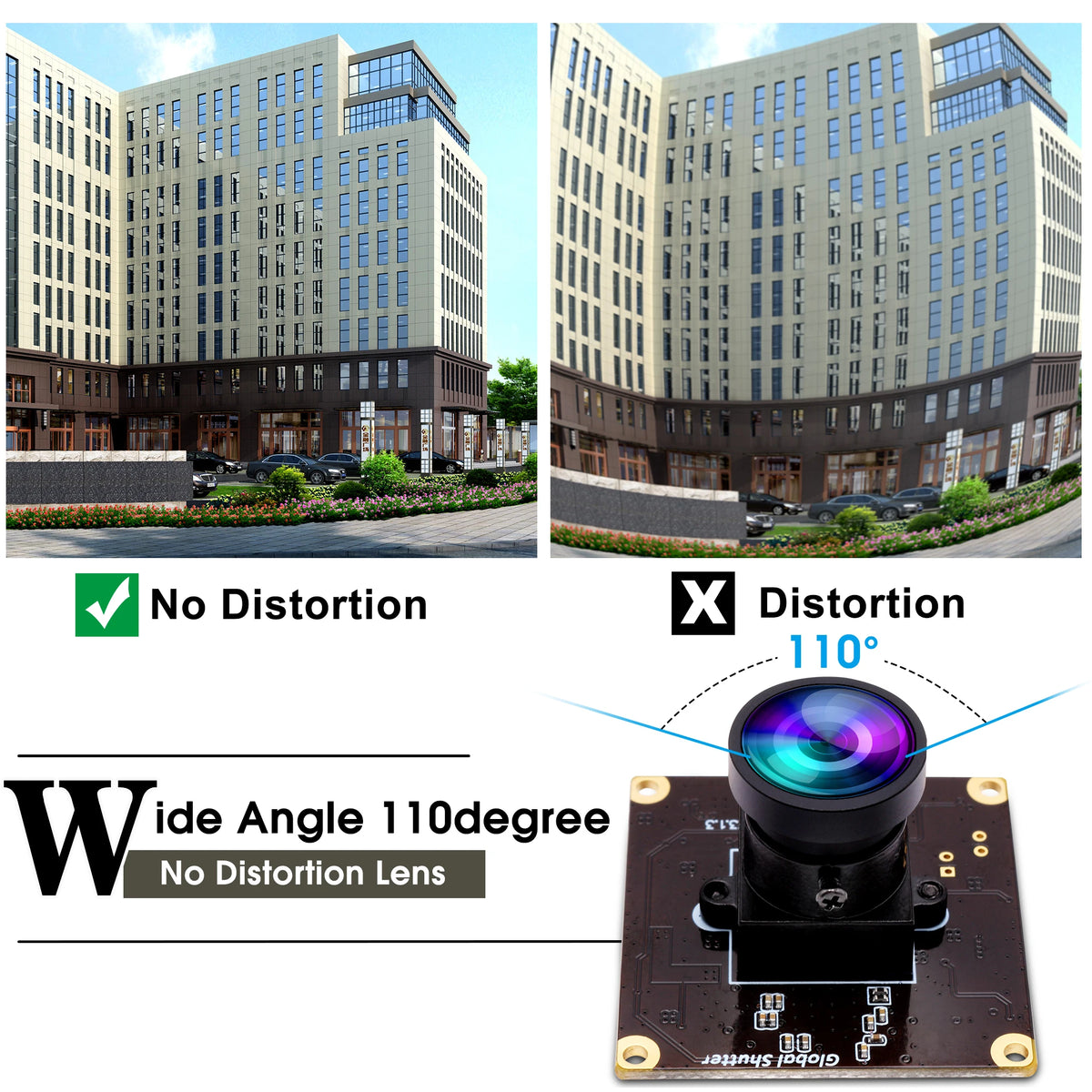 ELP 2.3MP Global Shutter 1080P 90fps High Frame Rate Aptina Webcam UVC Color USB Camera Module with Non Distortion M12 Lens