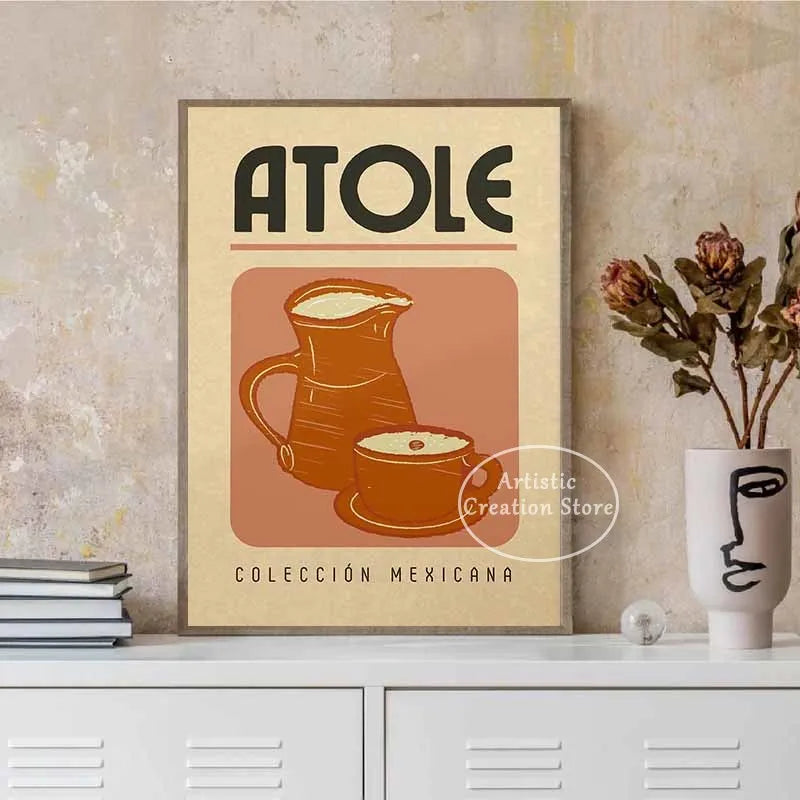 Mexican Drinks Posters Vintage Mexican Beverages Travel Wall Art Canvas Painting Print Wall Living Room Kitchen Home Decor Gifts