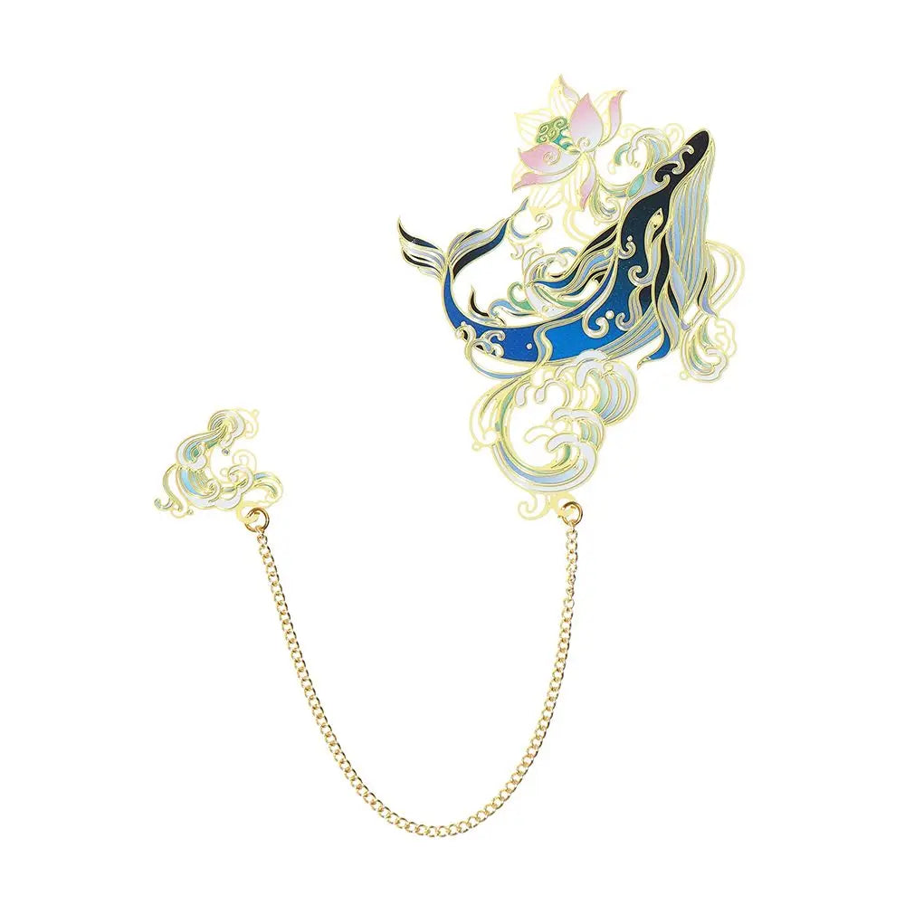 Stationery Metal Pendant Retro Chinese style Book Clip Pagination Mark Painted Brass Bookmark