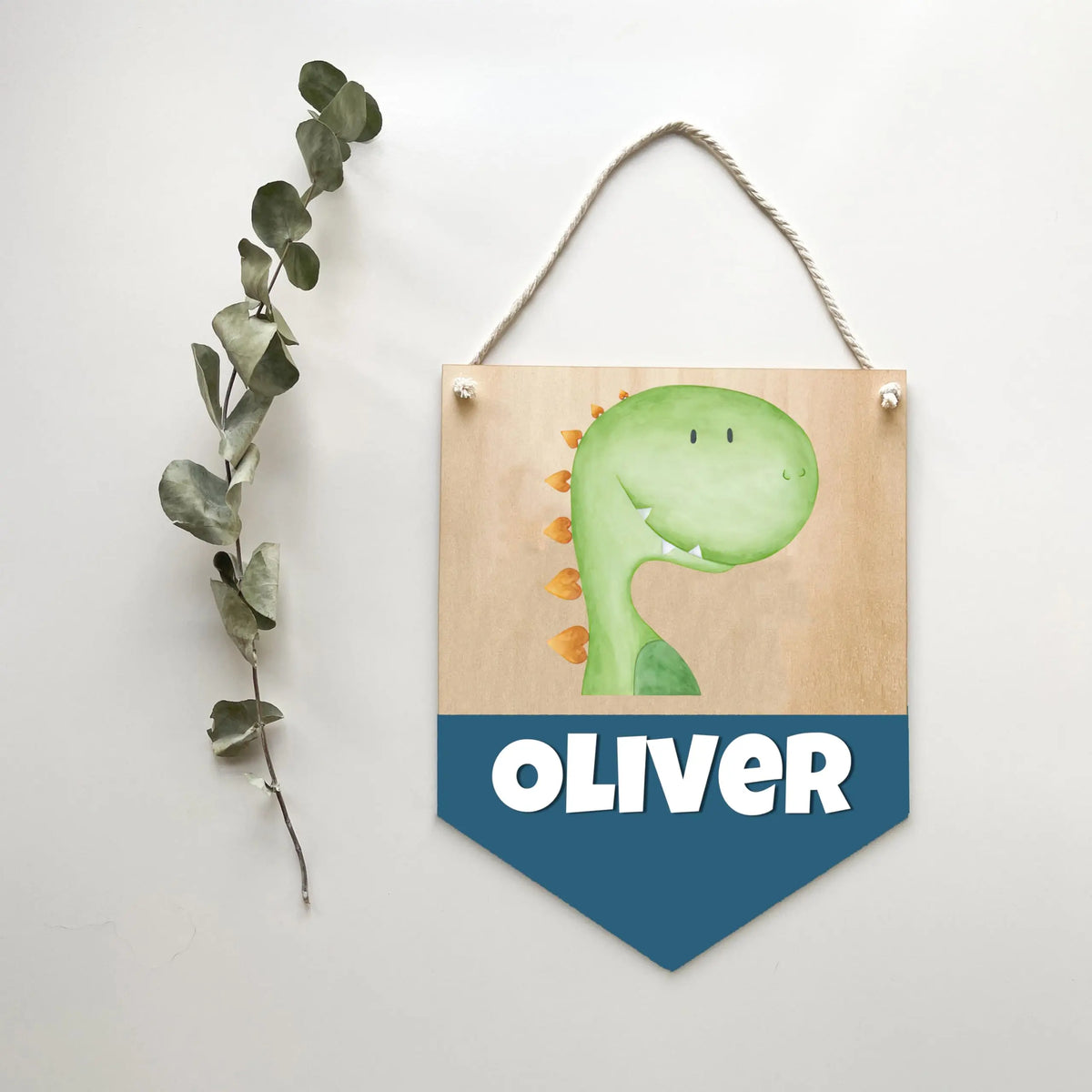 Dinosaur Cartoon Personalized Wooden Name Sign Home Decoration for Boy Girl Children's Room Wall Door Decor Original Gift Events